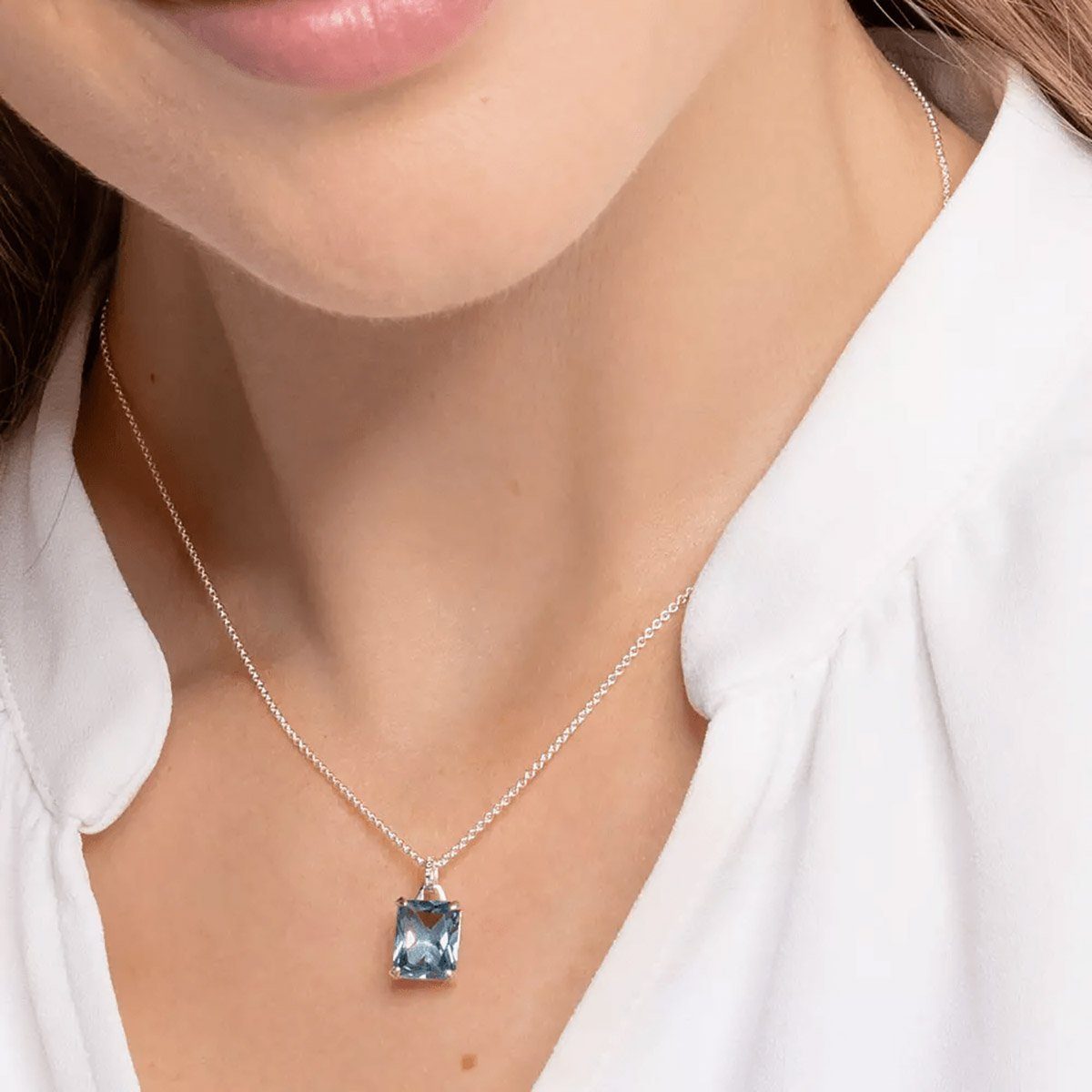 THOMAS SABO Collier Blauer Stein blau...