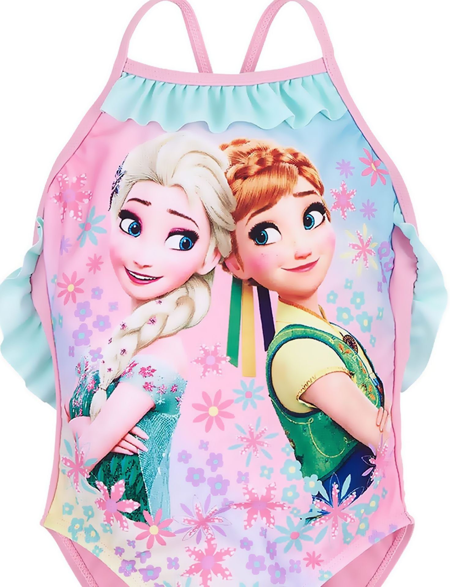 Disney Frozen Badeanzug »FROZEN Die Eiskönigin Mädchen Kinder Badeanzug  Mädchenbadeanzug Anna + Elsa Einteiler Gr.128 + 140 ca.6 7 8 9 10 11 12  Jahre«« online kaufen | OTTO