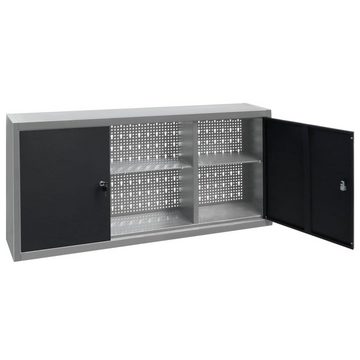 vidaXL Werkzeugbox Wand-Werkzeugschrank Industrie-Stil Metall Grau und Schwarz (1 St)