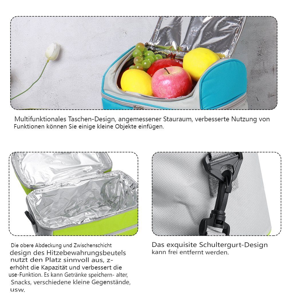 (7L Lunchtasche Kühltasche mit thermische Verstellbarem Blau Picknicktasche), Schultergurt Insma Thermobehälter,
