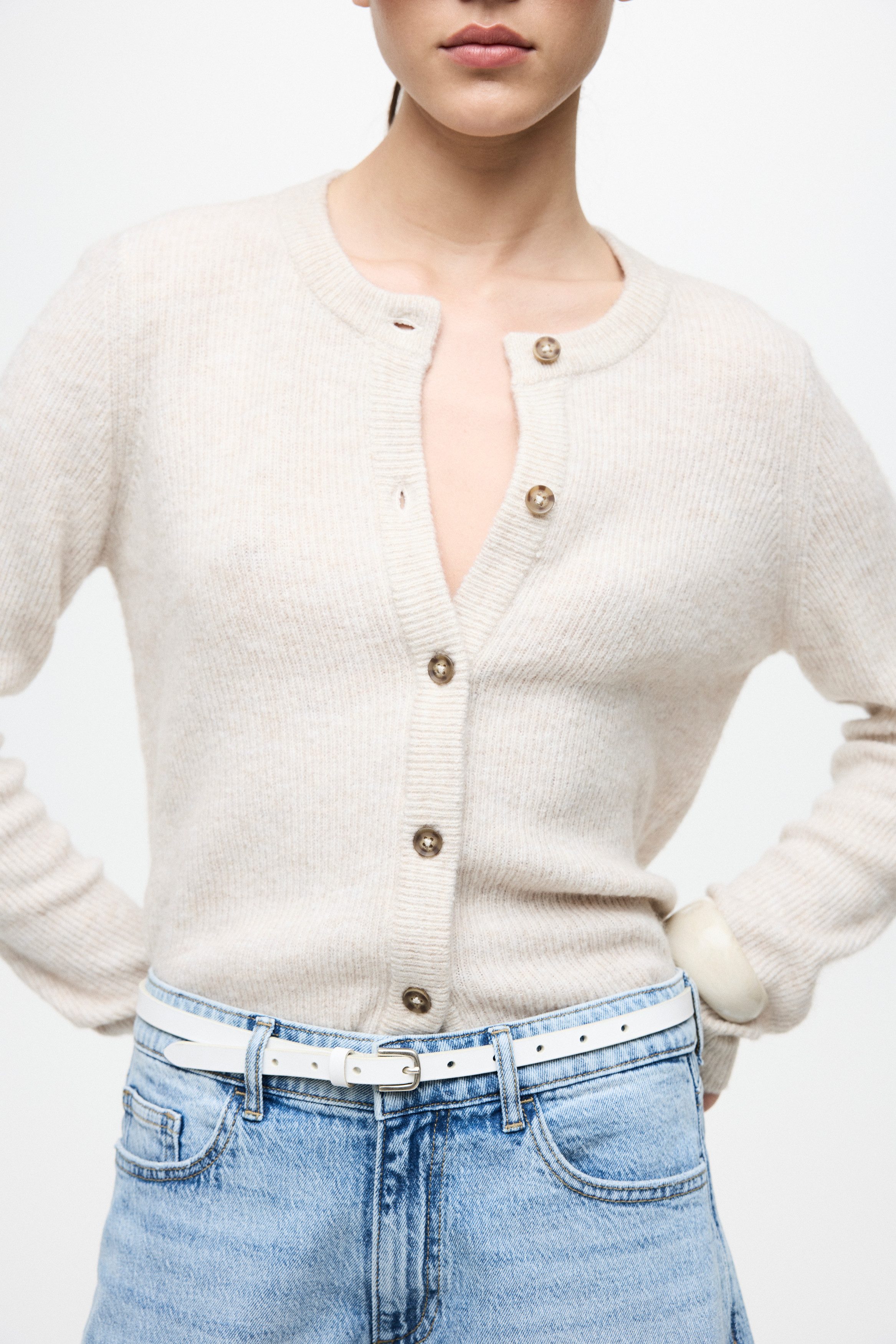 Vila Strickjacke VIVIOLI O-NECK RIB KNIT CARDIGAN-NOOS