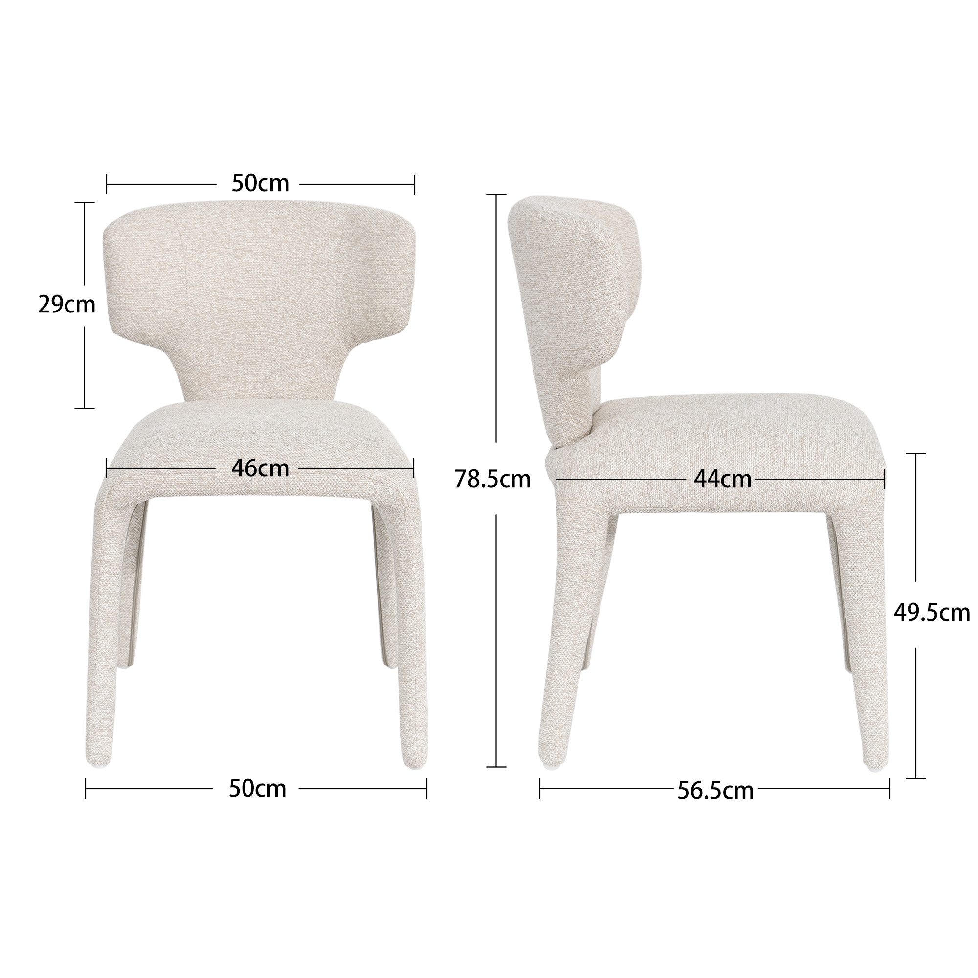 Duhome Esszimmerstuhl (8645), 2er Set, Bouclé-Material, Moderner Stil