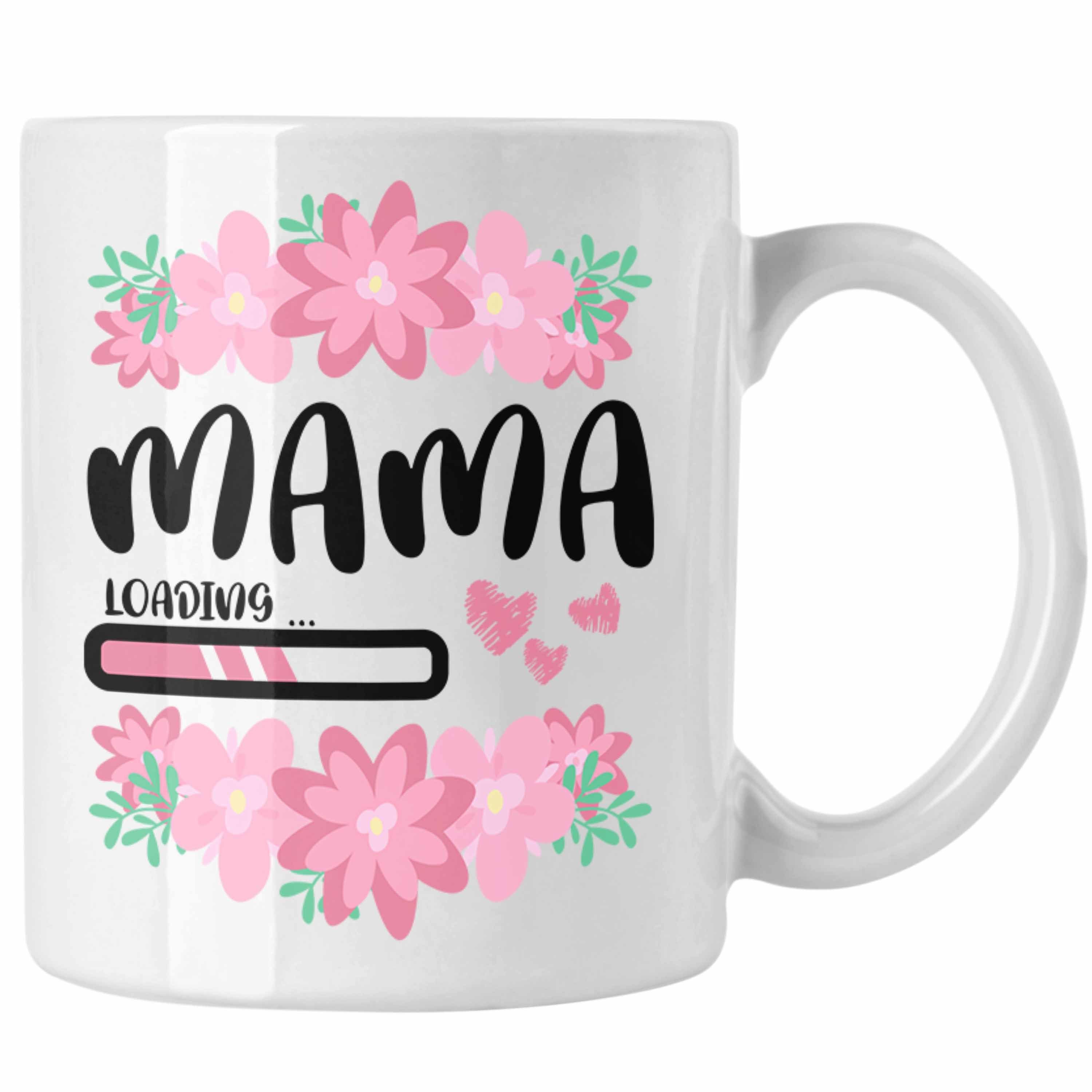 Baby Weiss - Tasse Kaffeetasse Mama Rosa Loading Trendation Geschenk Tasse Schwangerschaft Schwangerschaftsankündigung Trendation