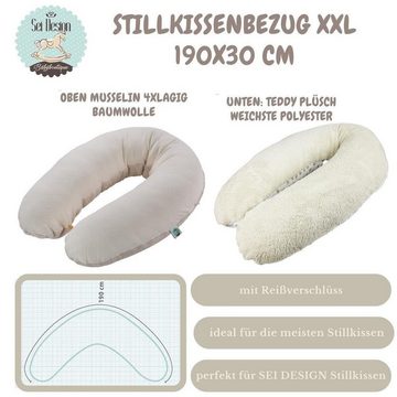 SEI Design Stillkissen Seitenschläferkissen Babynestchen Kuschelnest XXL, Schwangerschaftskissen mit Bezug, Bezug Musselin Baumwolle