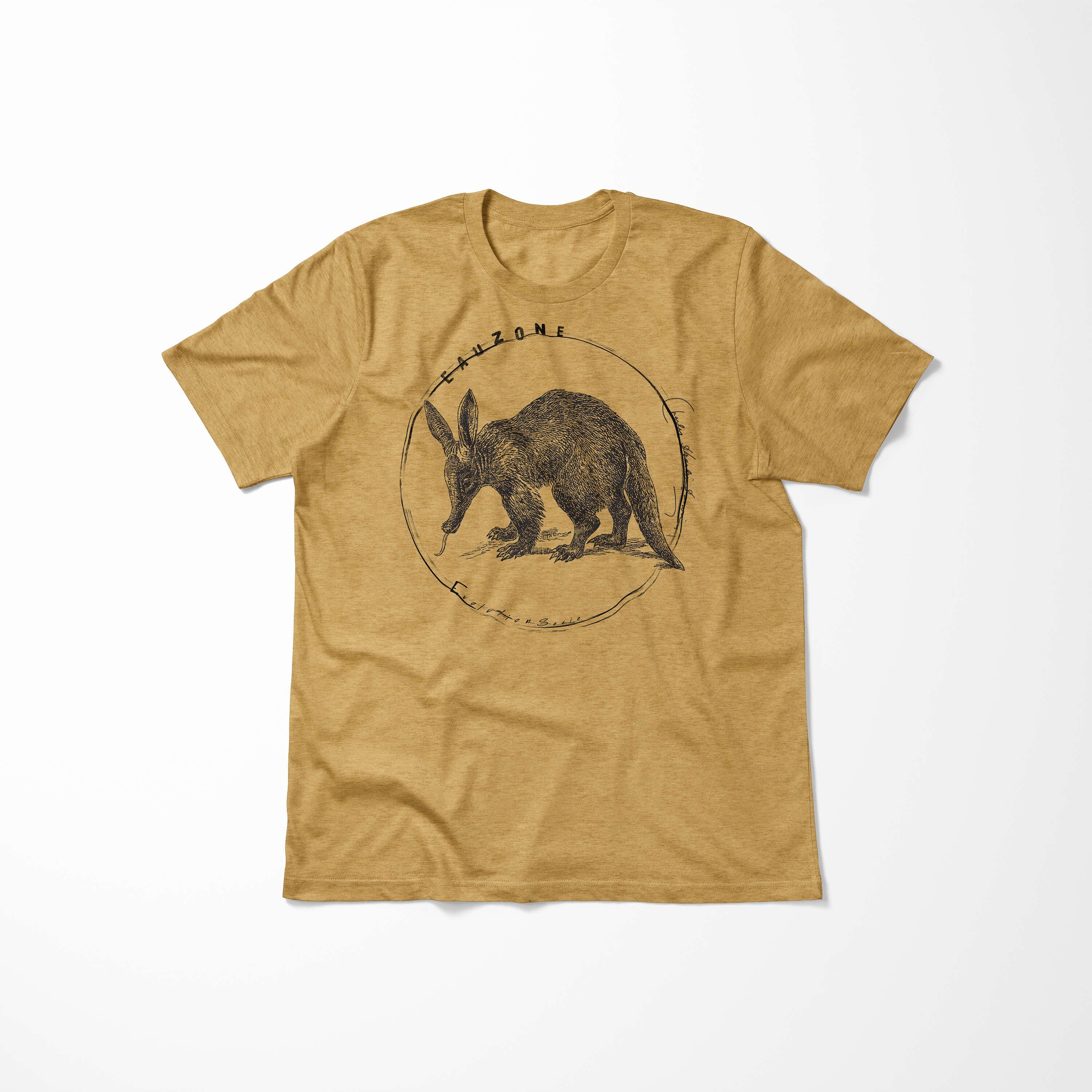 Herren Sinus Gold T-Shirt Antique Art Erdferkel Evolution T-Shirt