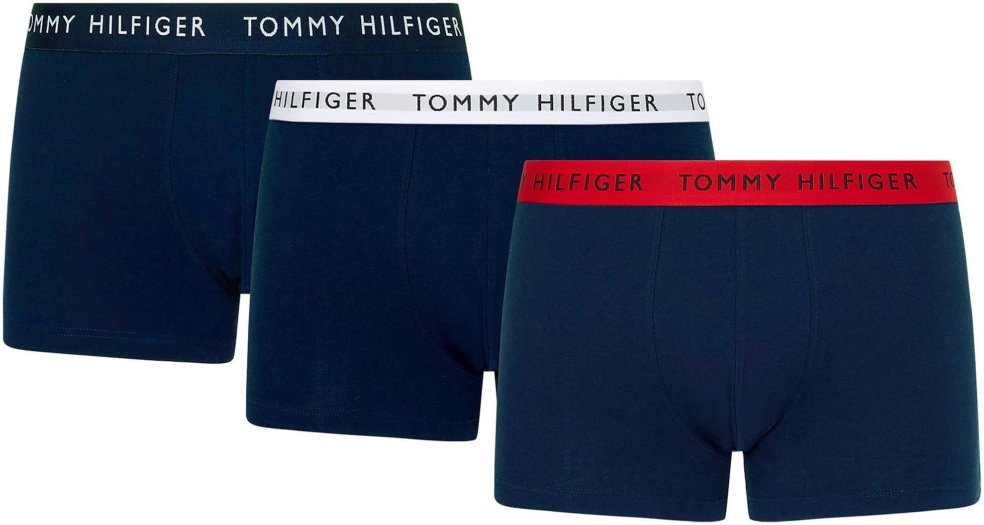 Tommy Hilfiger Underwear Boxer (3-St) mit kontrastfarbigem Bund navy-rot, navy, navy-weiß