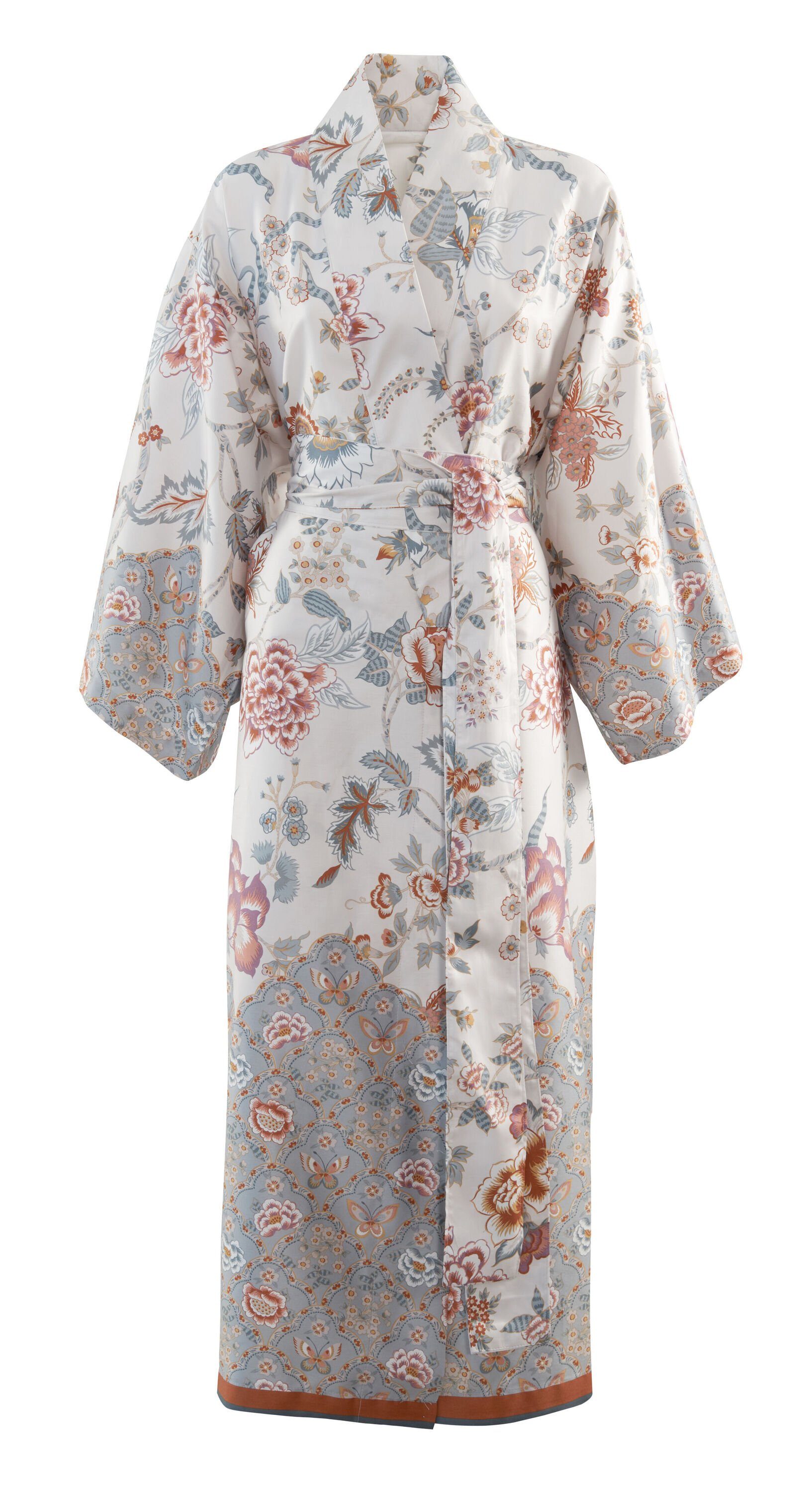 Bassetti Kimono VICENZA, midi, Baumwolle, Gürtel, aus satinierter Baumwolle