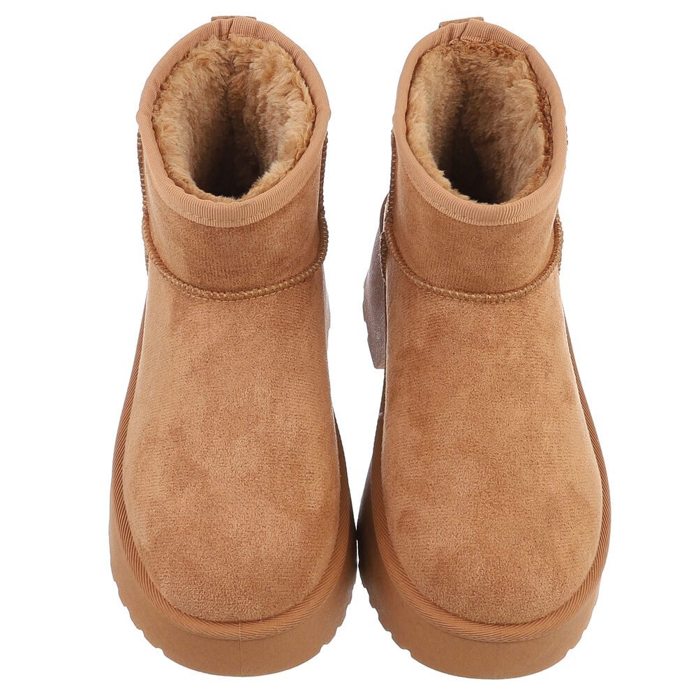 Ital-Design Plattform Ankle Boots für Damen – Stilvoll & Bequem Snowboots (90503041) Blockabsatz Stiefeletten in Camel – Bild 4 von 5