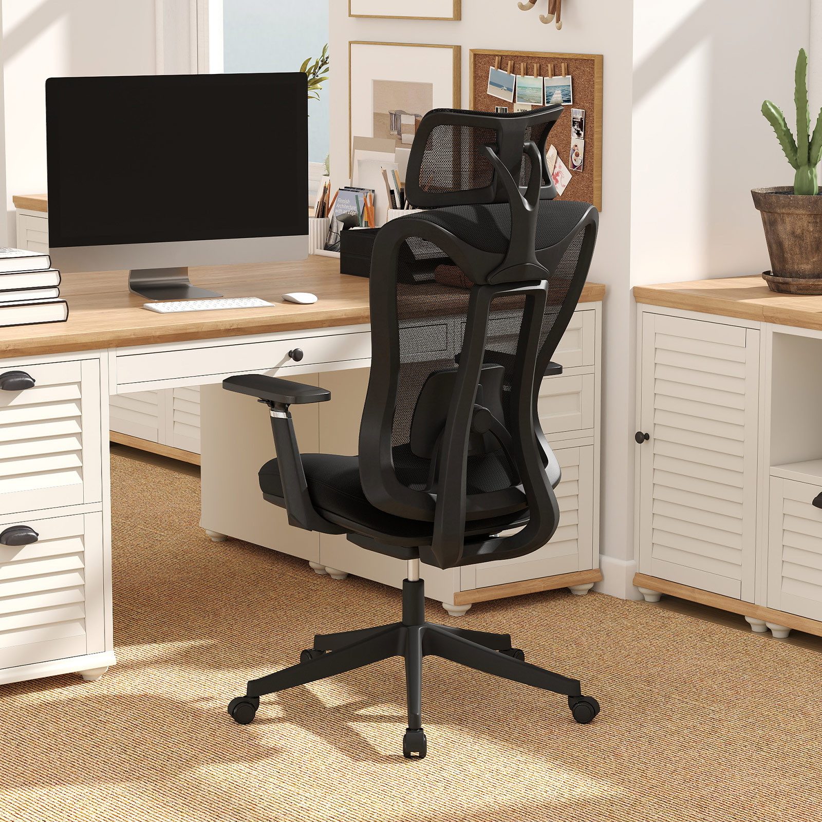 COSTWAY Bürostuhl, Ergonomisch mit Armlehnen & günstig online kaufen