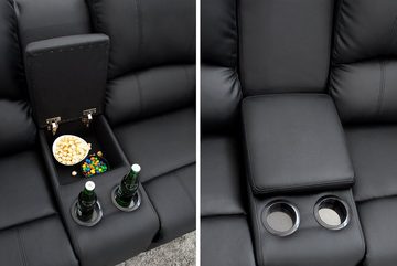 riess-ambiente TV-Sessel HOLLYWOOD 190cm schwarz (Einzelartikel, 1-St), Wohnzimmer · Getränkehalter · Kunstleder · Kinositz · Modern Design
