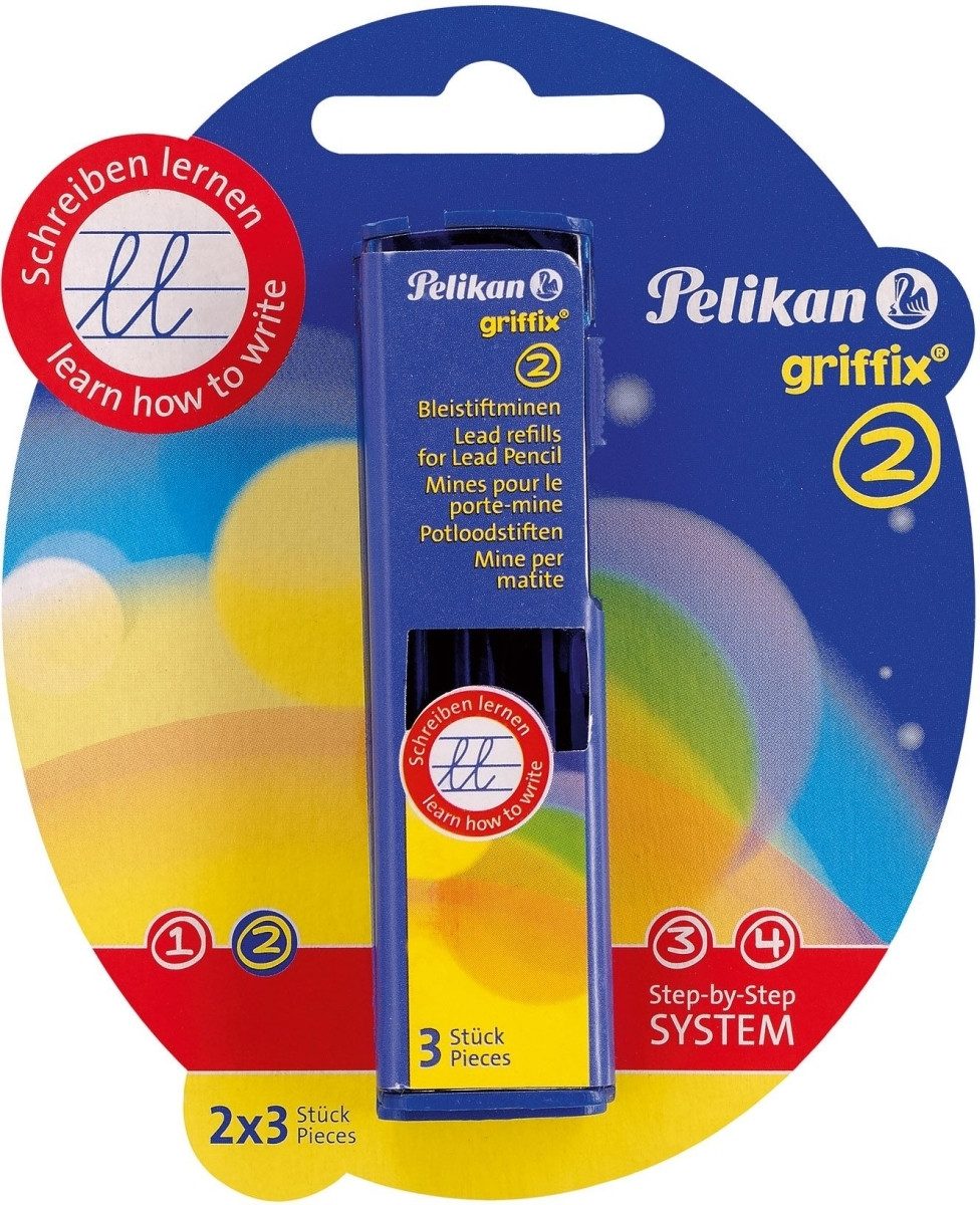 Pelikan Bleistift Minen für Bleistift Griffix B1RB 2mm VE=Blister 2x3 Minen (8 Stück)