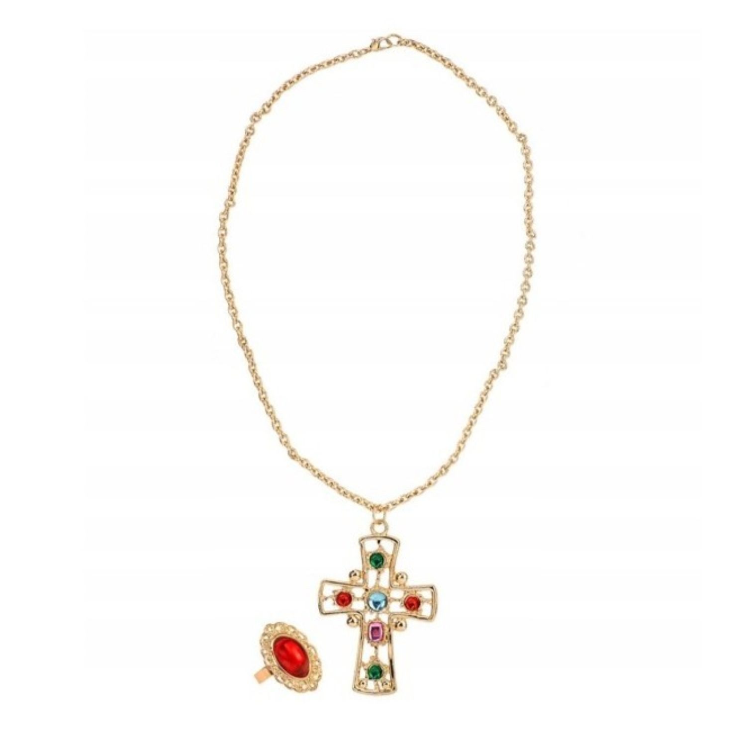 Widmann S.r.l. Kostüm König Set, Halskette mit Kreuz und Ring günstig online kaufen