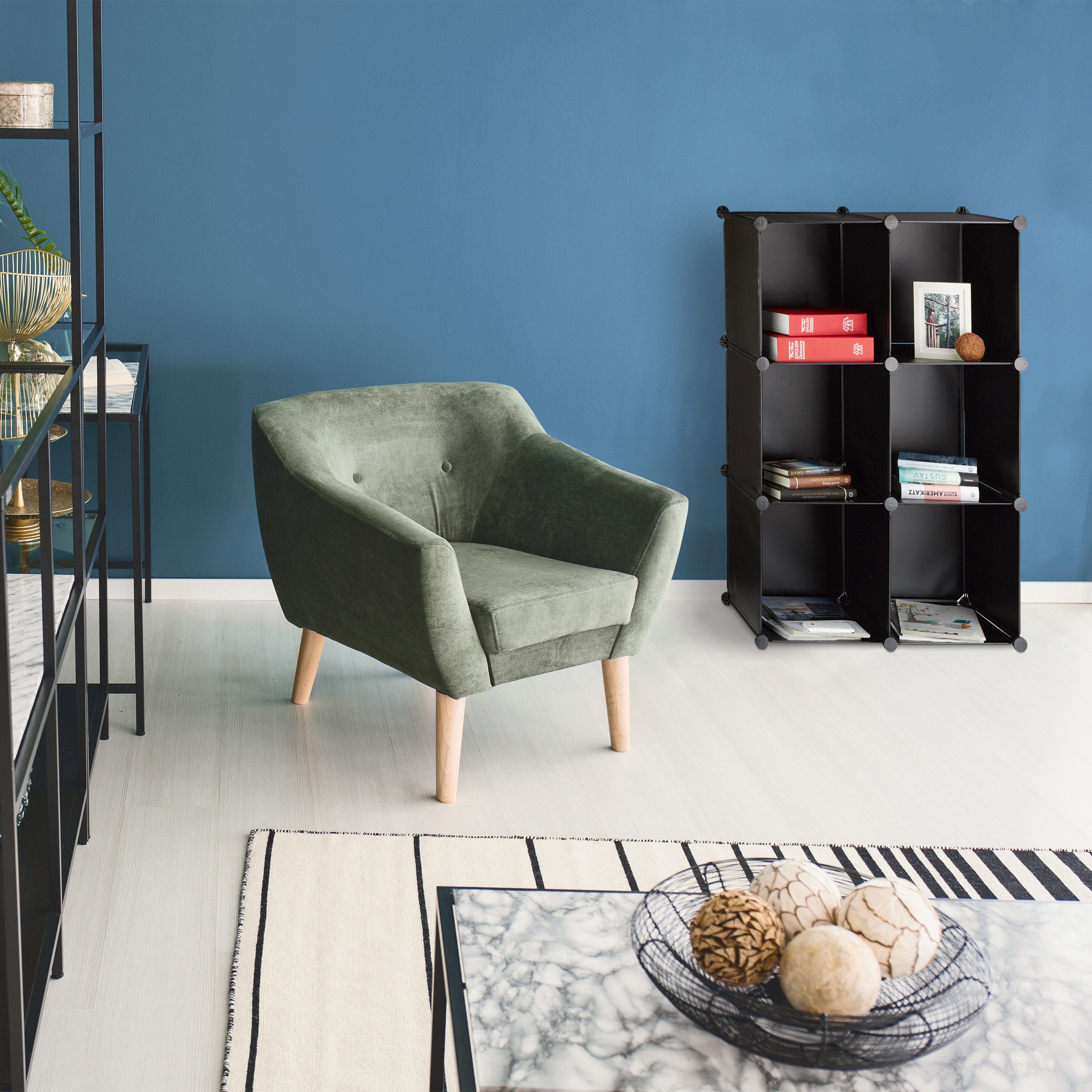 relaxdays Stufenregal 2x Stufenregal zum Stecken, schwarz