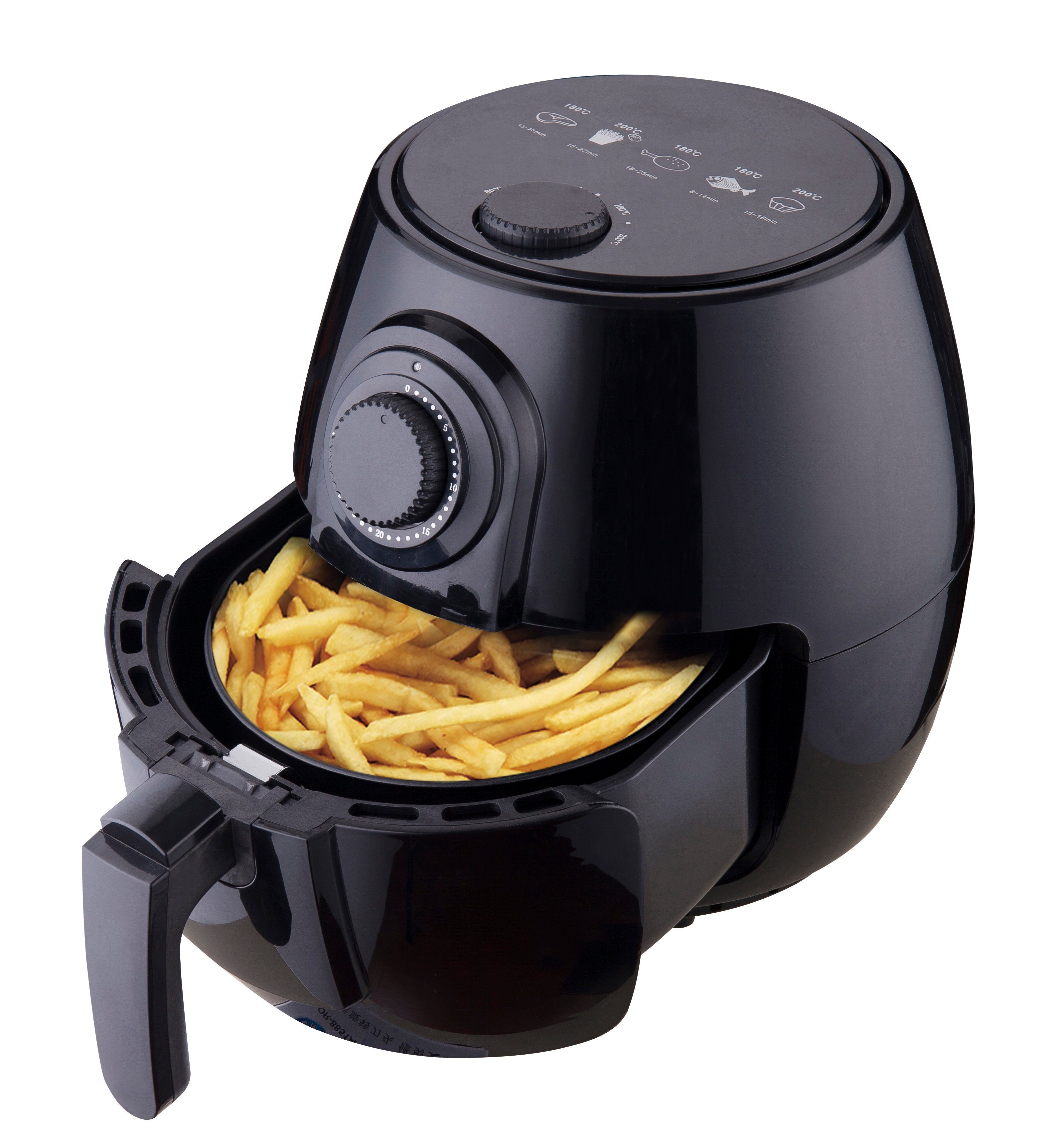 Fritteuse W, 3,5L 1400W DESKI Heißluftfritteuse, Fettfrei schwarz Airfryer 1400