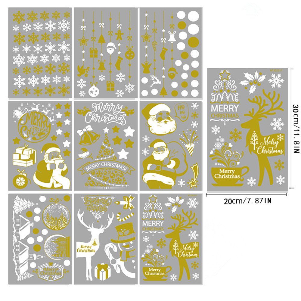 Fensterbild 2 Stück Fensterbilder Weihnachten Selbstklebend Groß, Fensterdeko