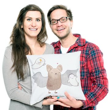 Mr. & Mrs. Panda Dekokissen Fledermaus Gespenster - Weiß - Geschenk, Halloween Deko, Kissenhülle, Herzerwärmendes Motiv