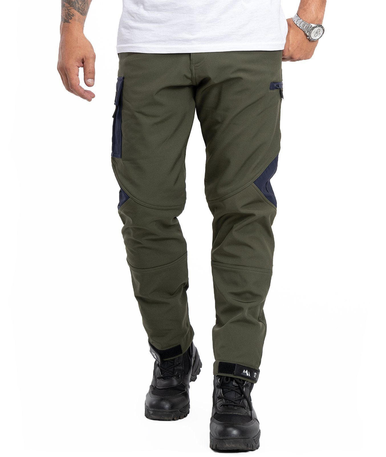 Rock Softshellhose H-308 Creek Dunkelgrün Wanderhose Herren Softshellhose