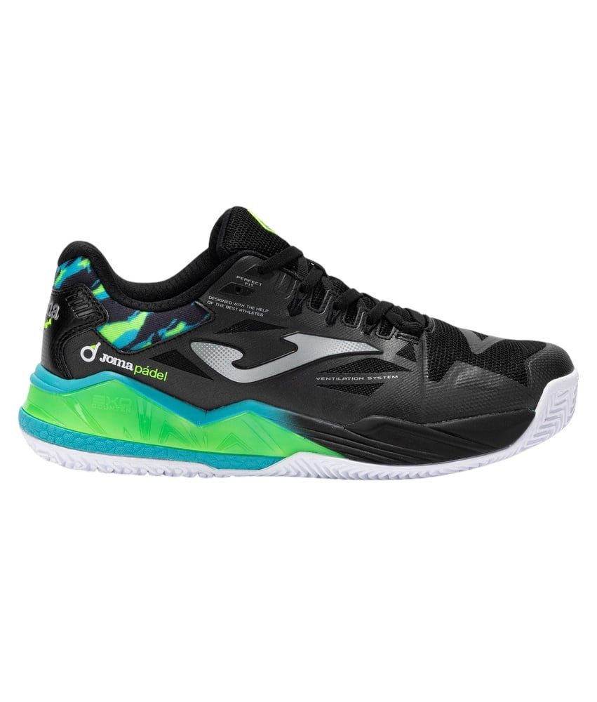 Joma Spin 2501 (Stabilität/Dämpfung) schwarz/grün Herren Padelschuh