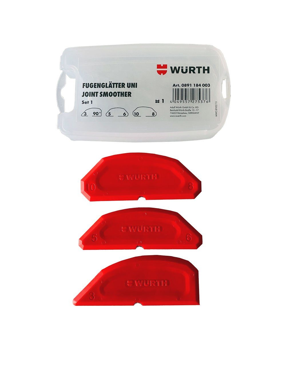 Fugenspachtel Würth Fugenglätter 3er Set, flexibel
