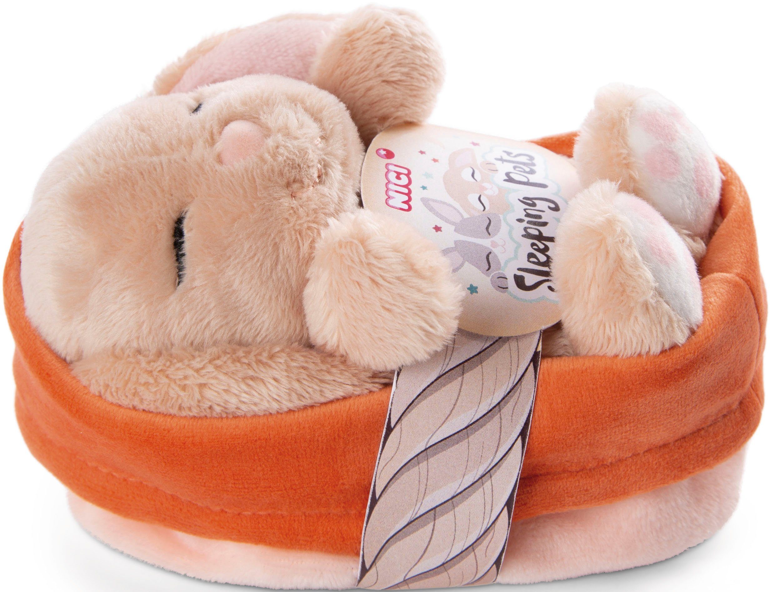 Kuscheltier Sleeping Pets, Hase karamell, 12 cm