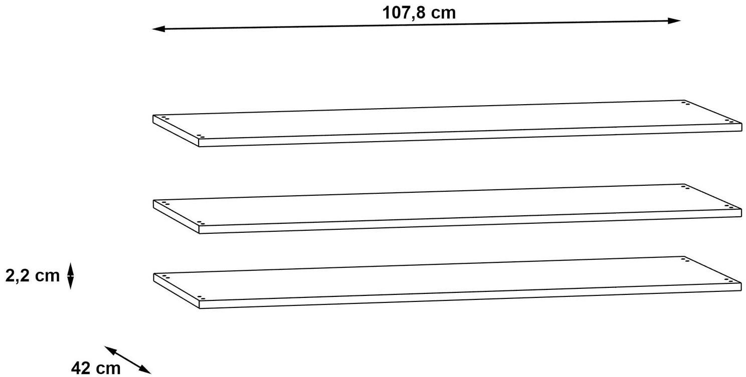 FORTE Einlegeboden, 3er- Set, Breite 107,8 cm
