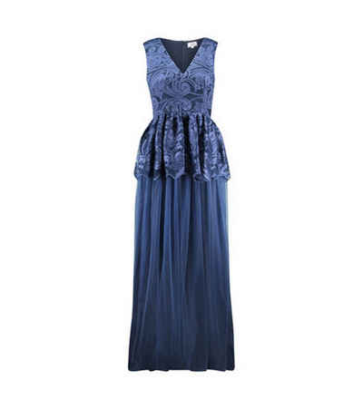 True Decadence Sommerkleid »TRUE DECADENCE Maxi-Kleid elegantes Damen Cocktail-Kleid mit floraler Stickerei Abend-Kleid Blau«