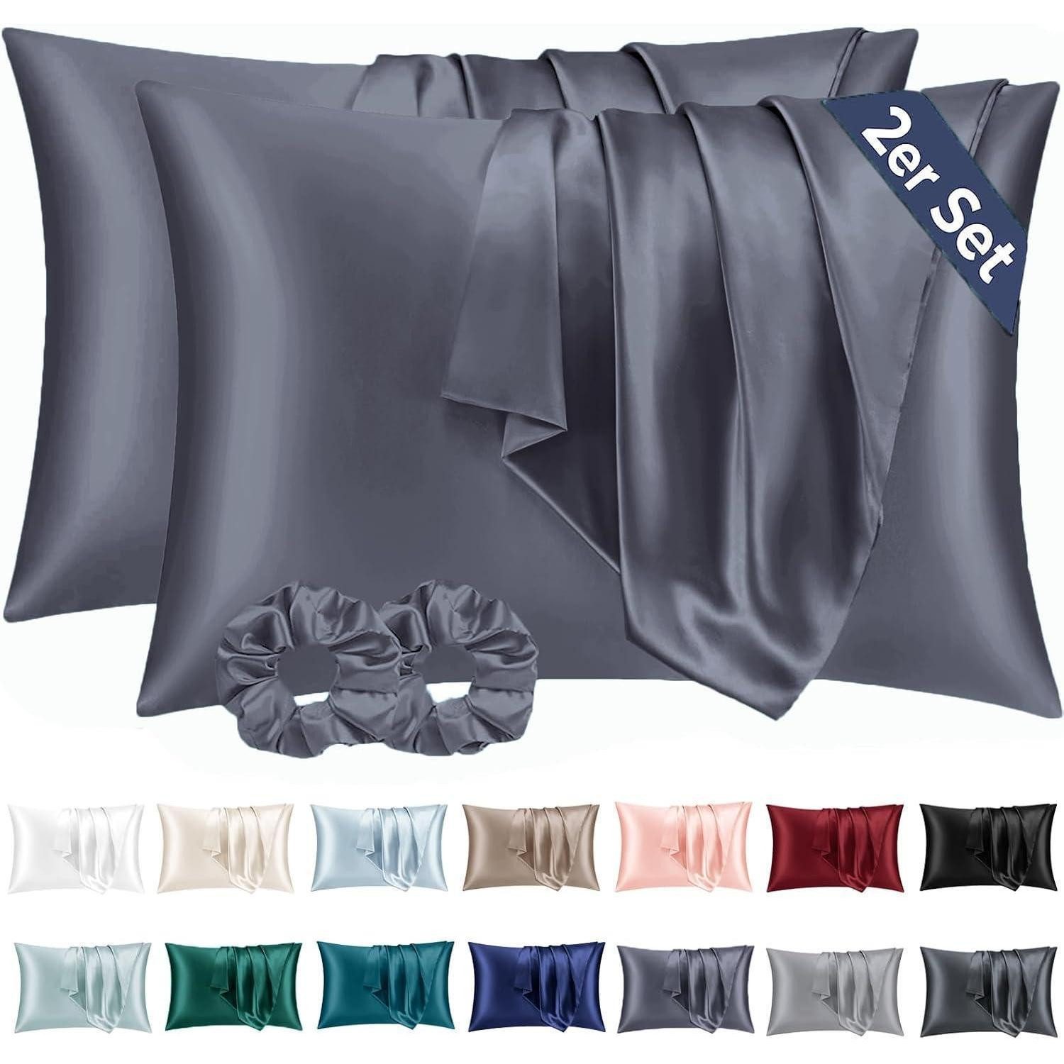 Vielit Kissenbezug Satin Kissenbezug 40x80 Blau-violett Haarpflege Hautpflege OTTO