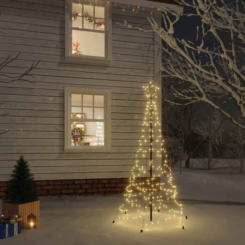 vidaXL LED Baum LED-Weihnachtsbaum mit Erdnägeln Warmweiß 200 LEDs 180 cm
