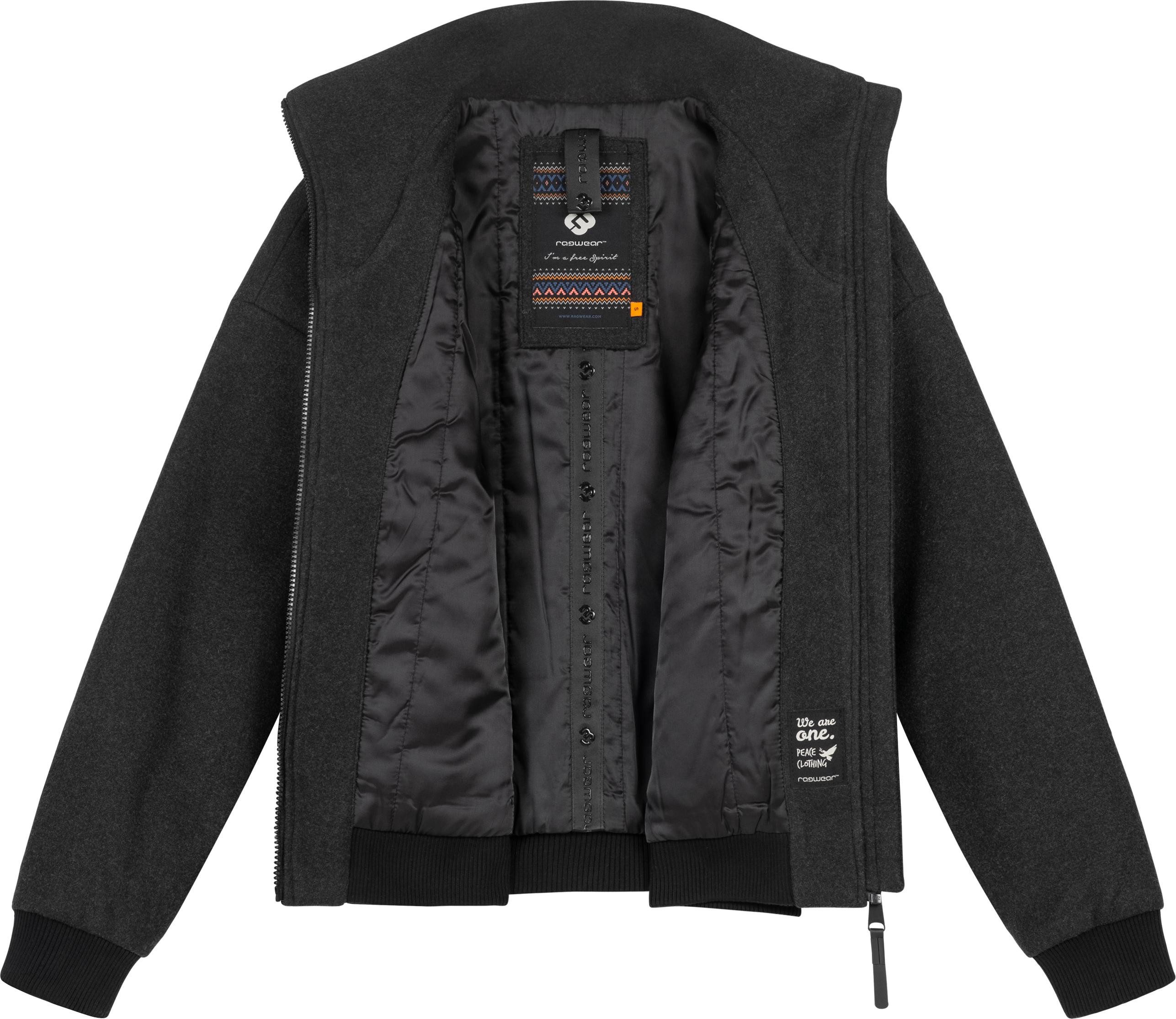 Ragwear Outdoorjacke Toscia angesagte oversized Übergangsjacke in Woll-Optik