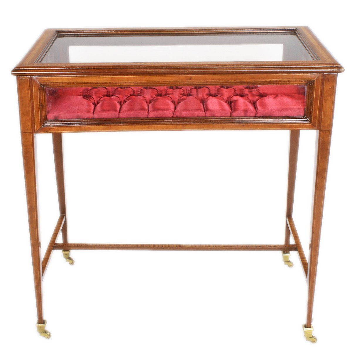Casa Padrino Beistelltisch Barock Vitrinen Schaukasten Tisch mit aufklappbarem Deckel 80 x50 x H80 cm - Beistelltisch
