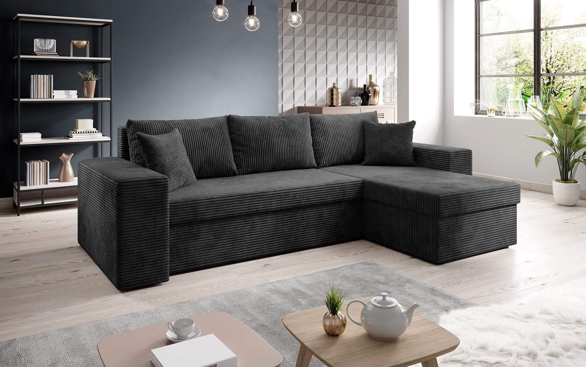 Luxusbetten24 Schlafsofa Designer Sofa Denver, mit Stauraum und Schlaffunkt günstig online kaufen
