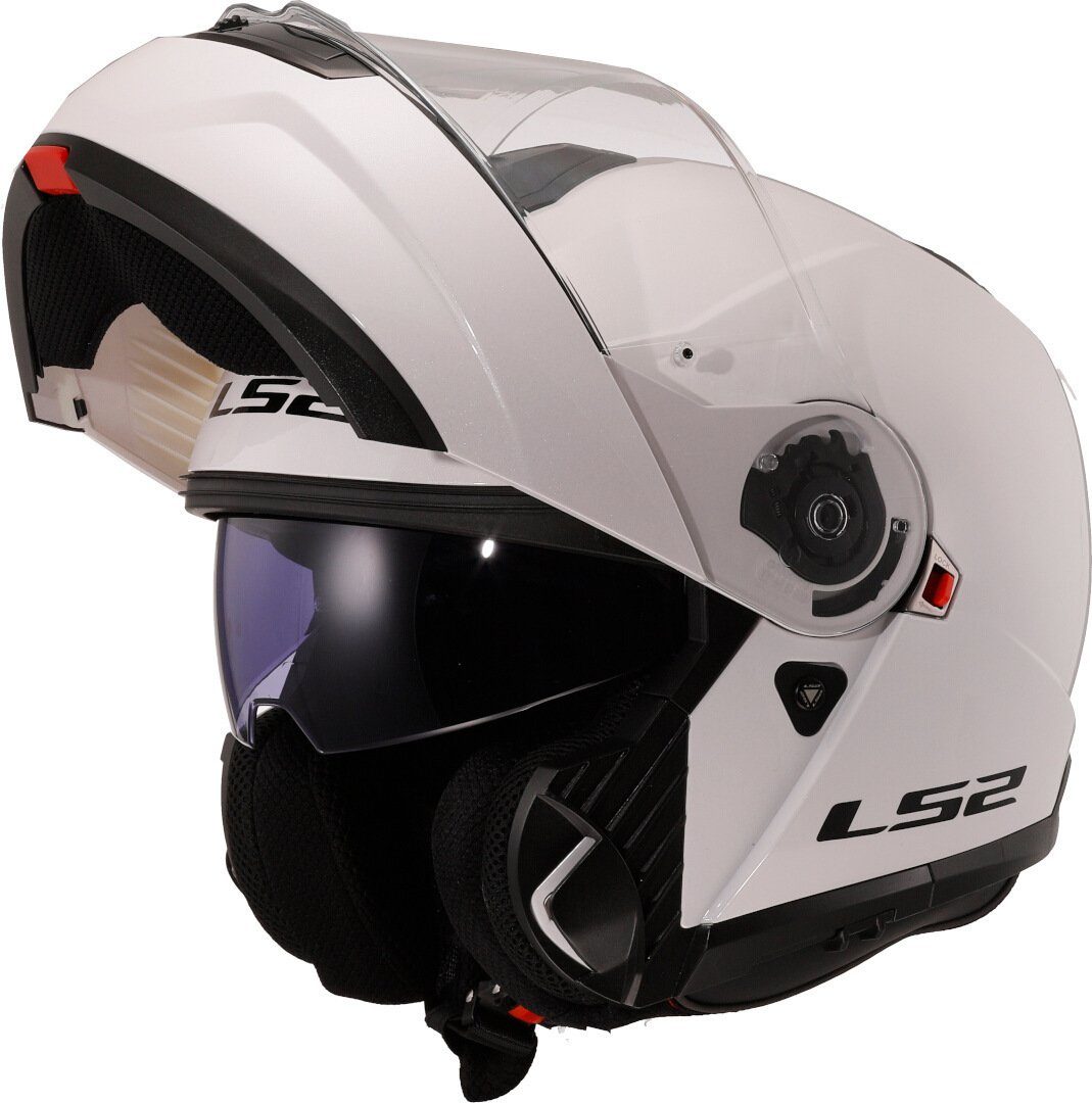LS2 Motorradhelm FF908 Strobe II Solid Klapphelm, vorbereitet für Kommunikationssystem,integriertes Sonnenvisier