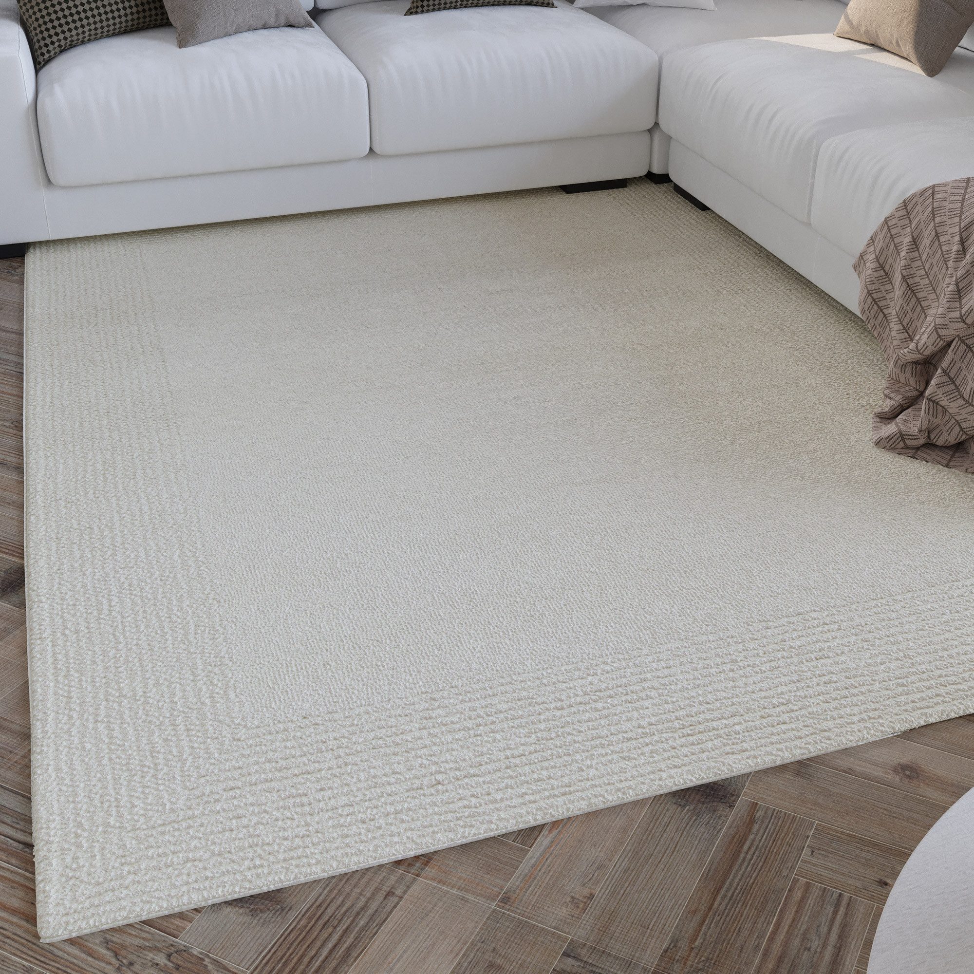 Wecon home Wollteppich Hamptons TWENTYONE, rechteckig, Höhe: 15 mm, Läufer, Schurwolle, Kurzflor, Wohnzimmer, Schlafzimmer, Bordüre