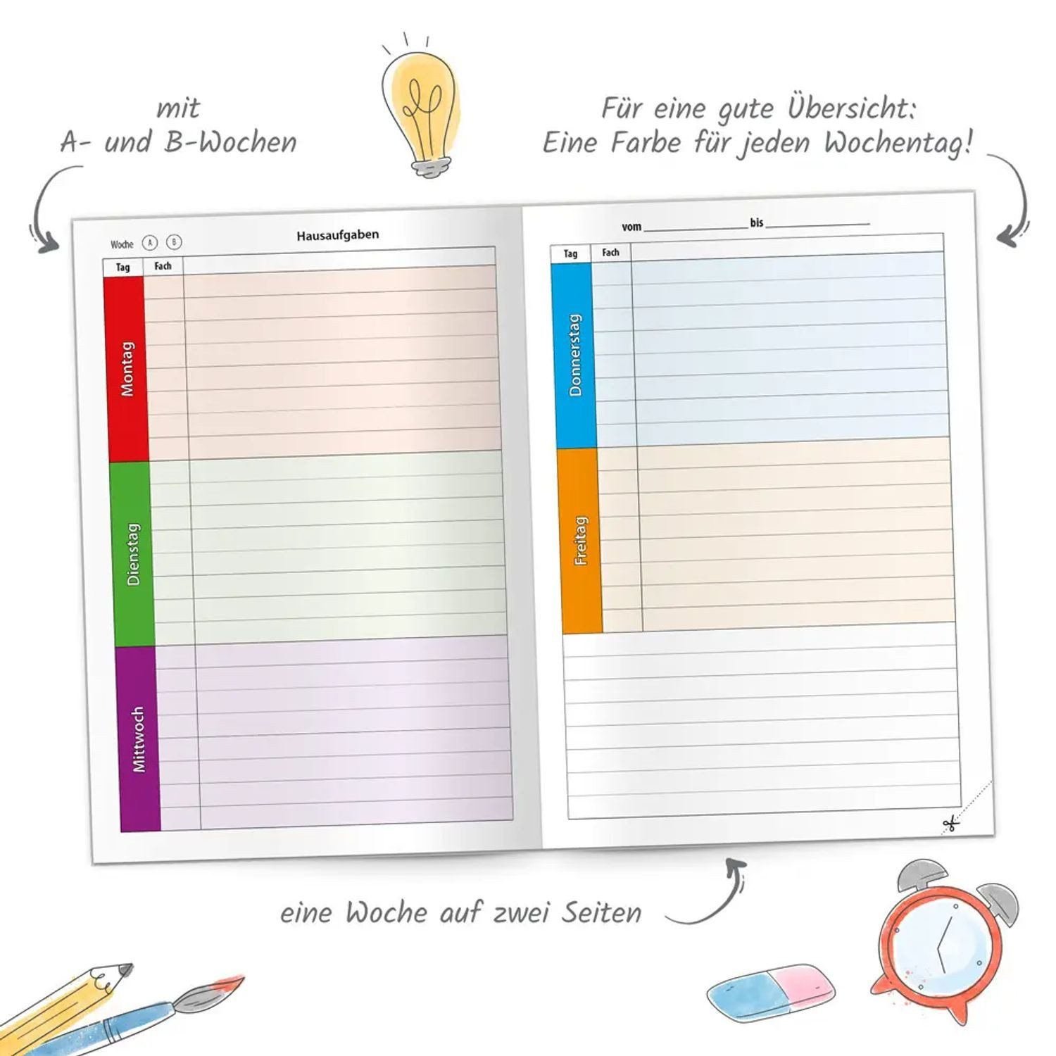 Trötsch Verlag Schülerkalender Trötsch Hausaufgabenheft Grundschule Einhornwelt