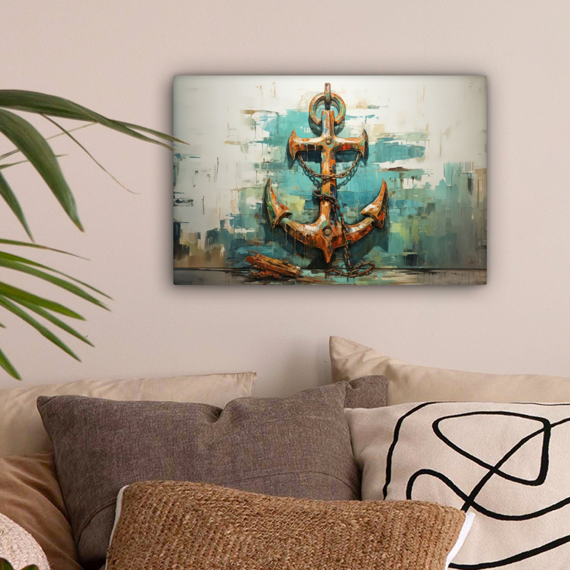 OneMillionCanvasses® Leinwandbild Anker - Blau - günstig online kaufen