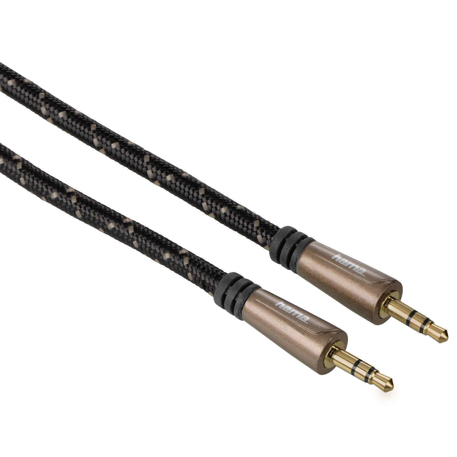 Hama HQ 5* AUX Kabel 3,5mm Klinke-Kabel 3m Braun Audio-Kabel, 3,5-mm-Klinke, 3,5mm Klinke (300 cm), Audio-Kabel für Handy Smartphone Tablet PC MP4- MP3-Player CD-Player