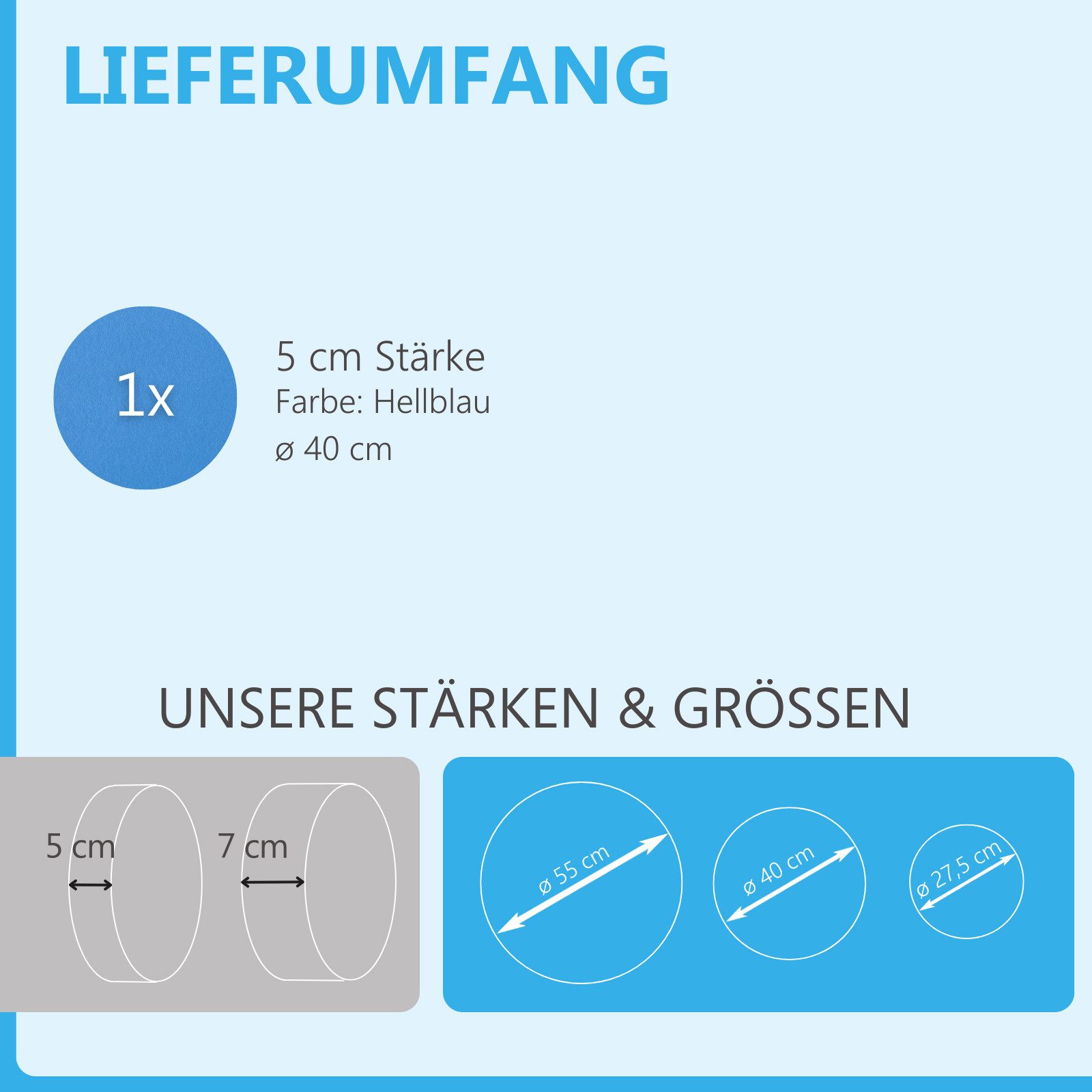 platino24 Akustikplatte 1 Akustik Schallabsorber aus Basotect ® G+ / Kreis 40 cm