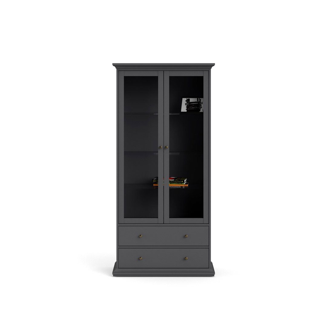 ebuy24 Vitrine Venedig Vitrinenschrank 2 und Glastüren Schublad 2