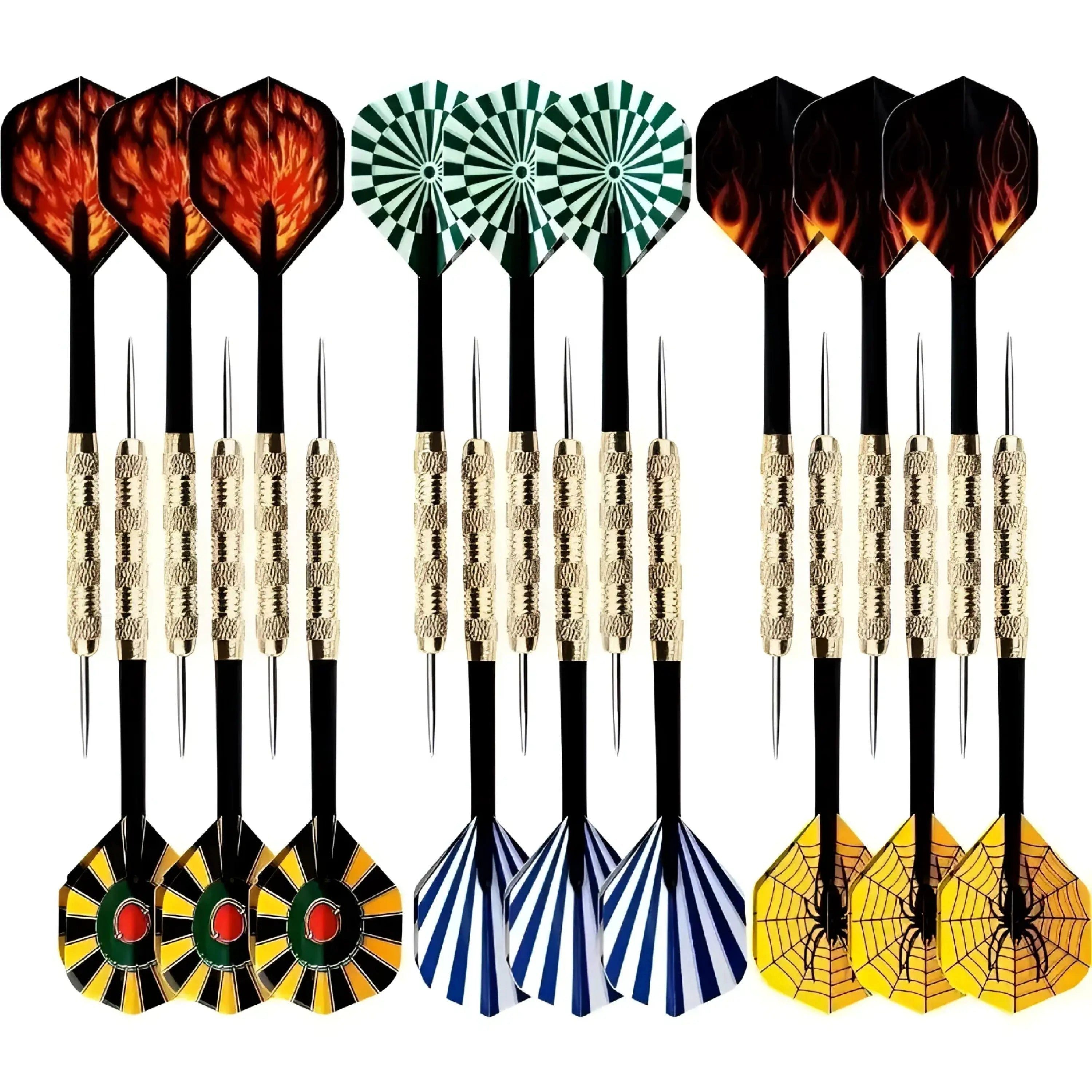 Sport-Knight® Dartpfeil Profi Steel-Darts 15 Stk., 18 g, rutschfest, optimaler Schwerpunkt