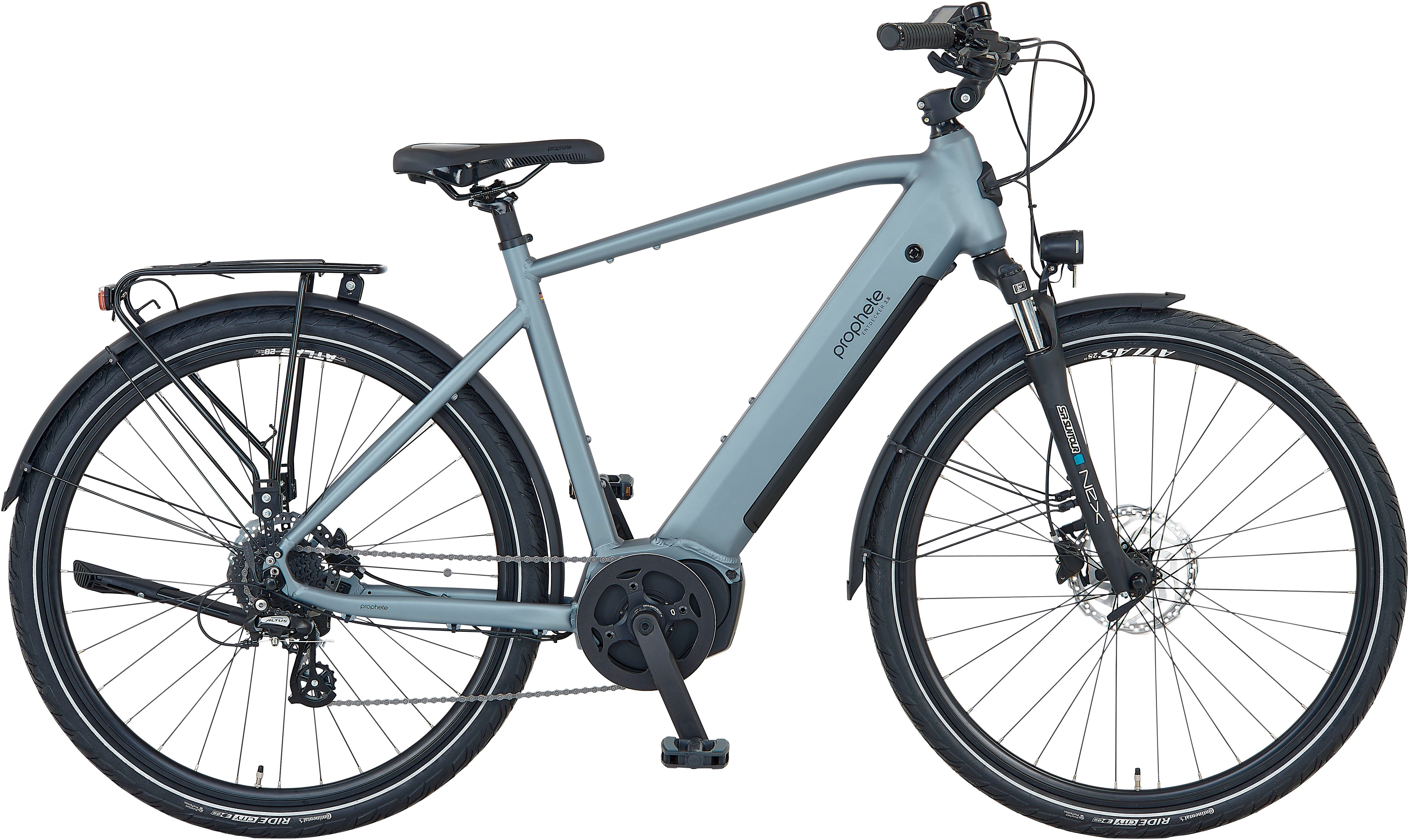 Prophete E-Bike Prophete E-Bike Entdecker 3.8, 8 Gang Shimano Altus Schaltwerk, Kettenschaltung, Mittelmotor, 540 Wh Akku