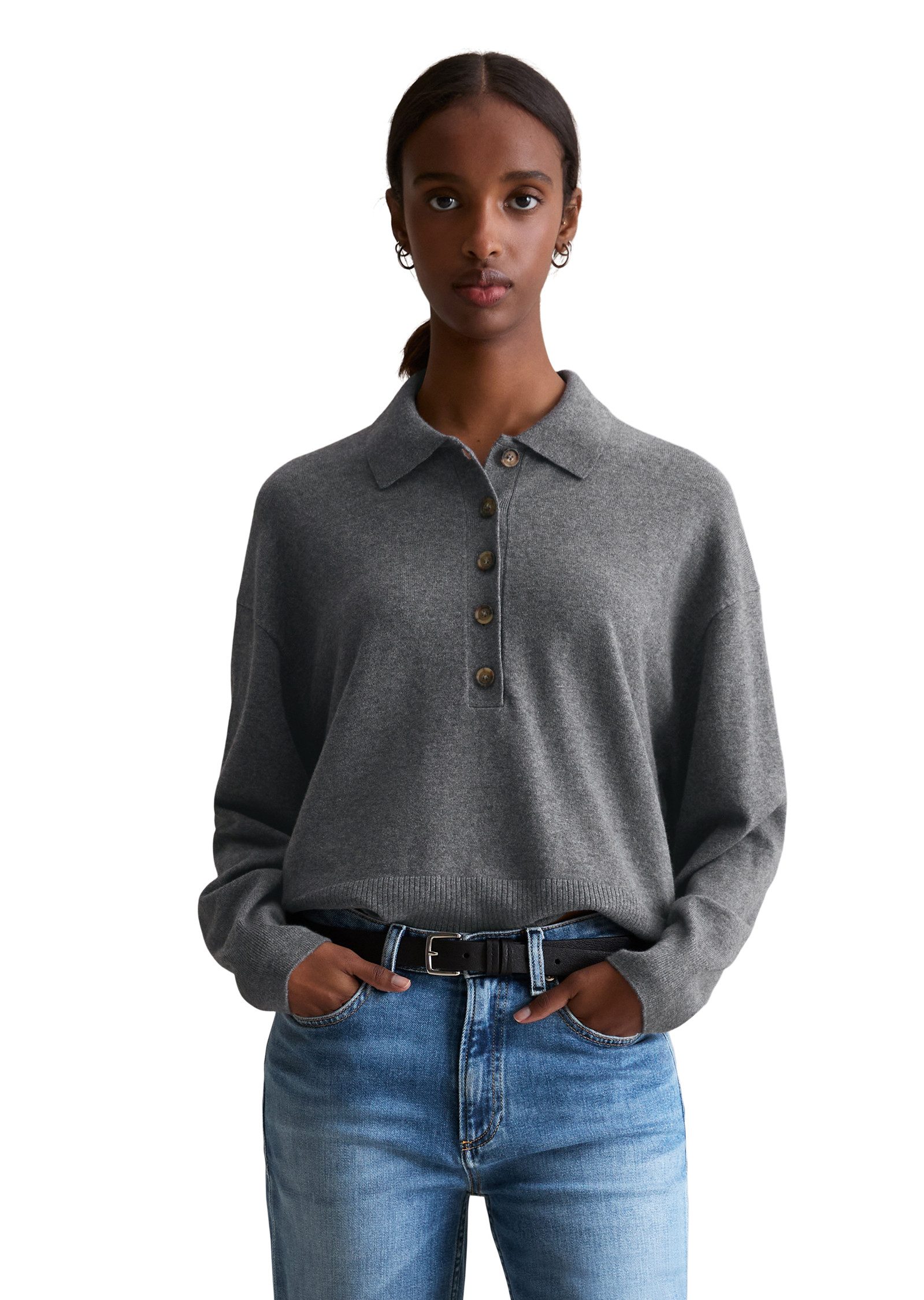 Marc O'Polo DENIM Polokragenpullover relaxed fit aus Soft Cotton Stretch