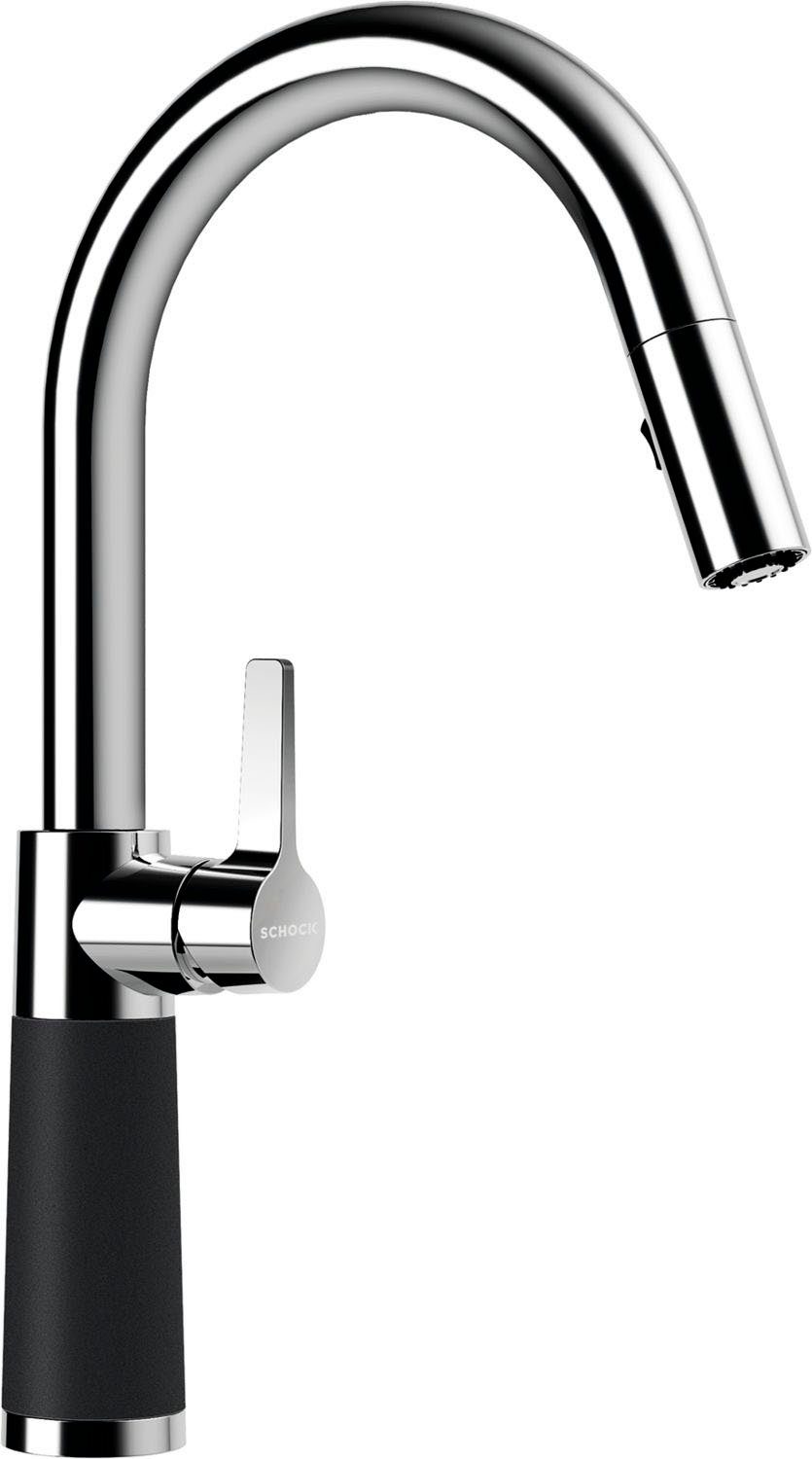 Schock Küchenarmatur SC-520 SB ausziehbar, Strahl-Brause, Rückflussverhinderer, Schwenkbereich 120°