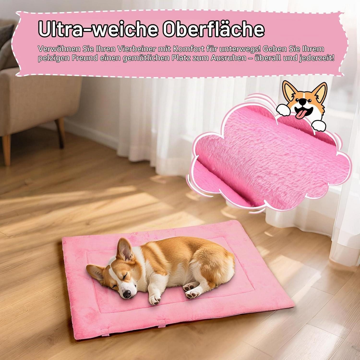 LuxusKollektion Hundematte Hundedecke Outdoor 127x70cm Rosa