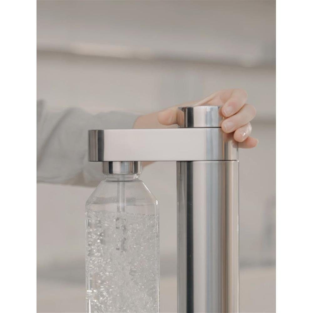 Stelton Wassersprudler Brus, in Silber, mit regulierbaren Kohlensäuregehalt