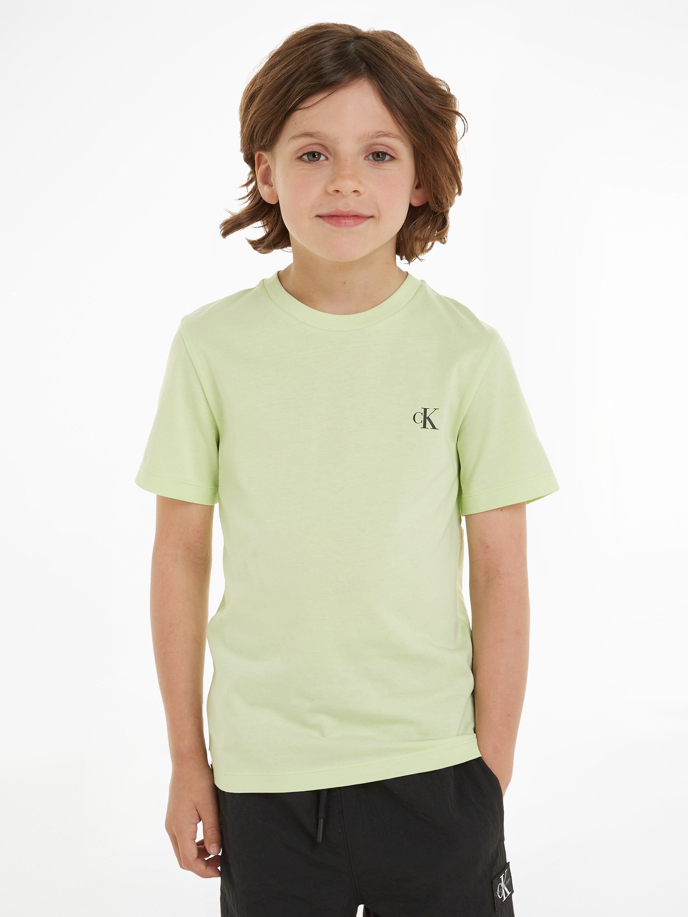 T-Shirt mit / Warm Jeans Logodruck TOP Exotic Klein MONOGRAM Mint Calvin 2-PACK Sand