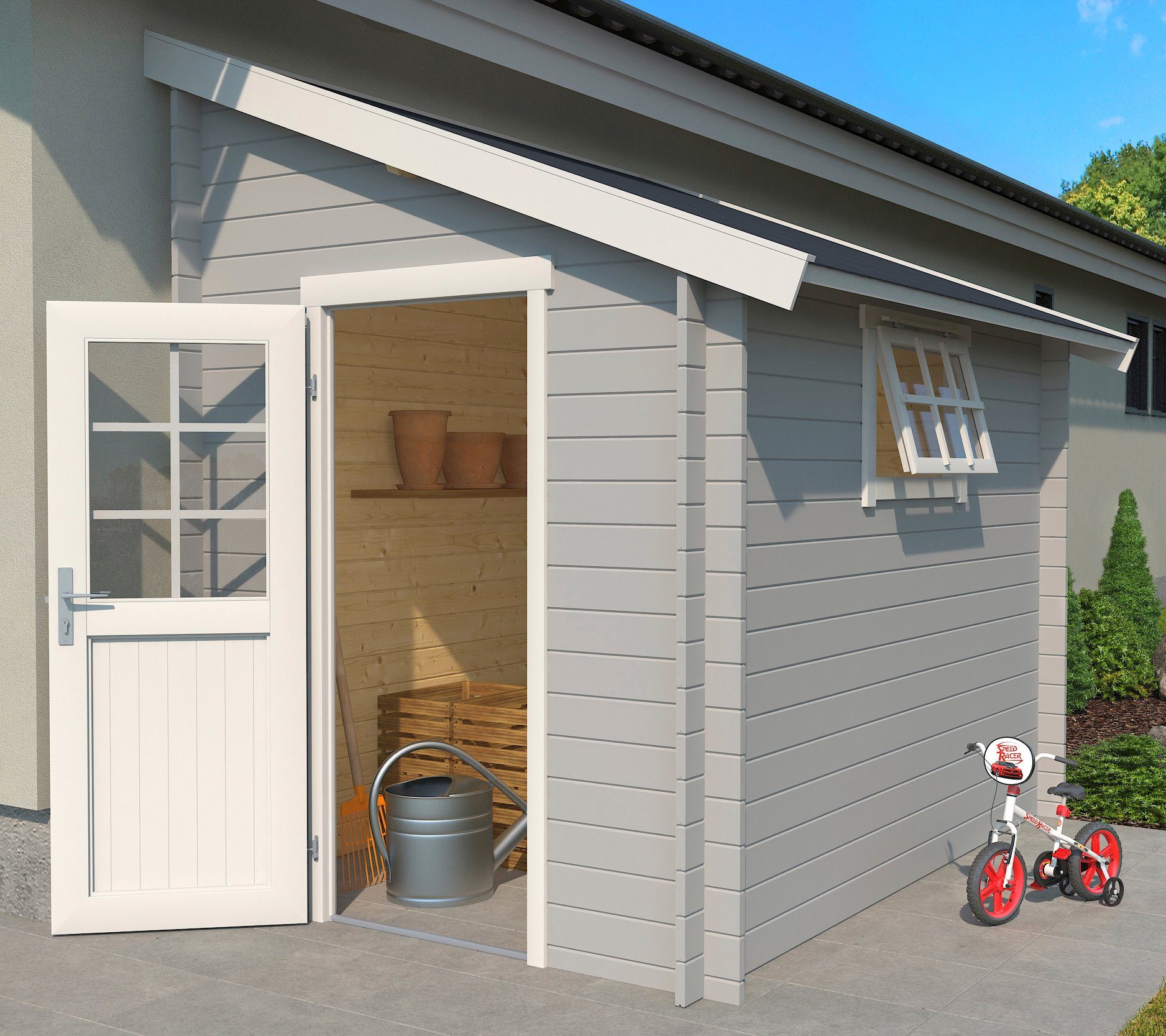 LASITA MAJA Gartenhaus Jura 2, BxT: 215x295 cm, Blockbohlenhaus 28mm