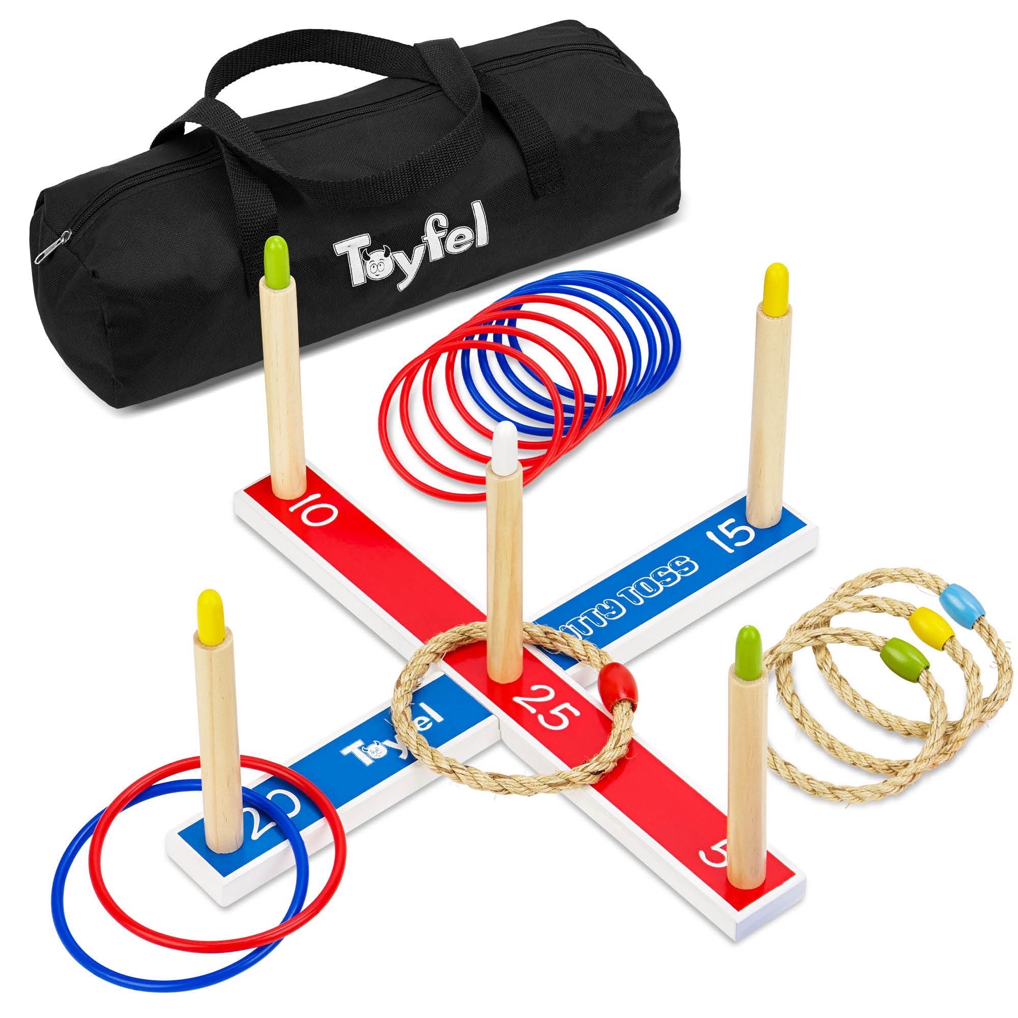 Toyfel Spiel, Toyfel Mitty Toss Wurfspiel 42x5x2cm Mehrfarbig Kiefernholz