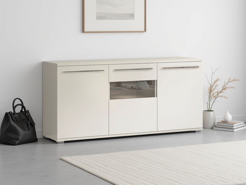 OTTO home Kommode Piano (H/B/T): 84,6/180/45,2cm), Hochglanz UV lackiert, Soft-Close Funktion