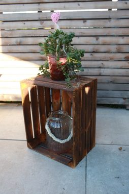 Teramico Holzkiste Obstkisten Holzkisten Weinkisten NEU Geflammt Dunkel 50 x 40 x 30cm, Vintage Obstkiste