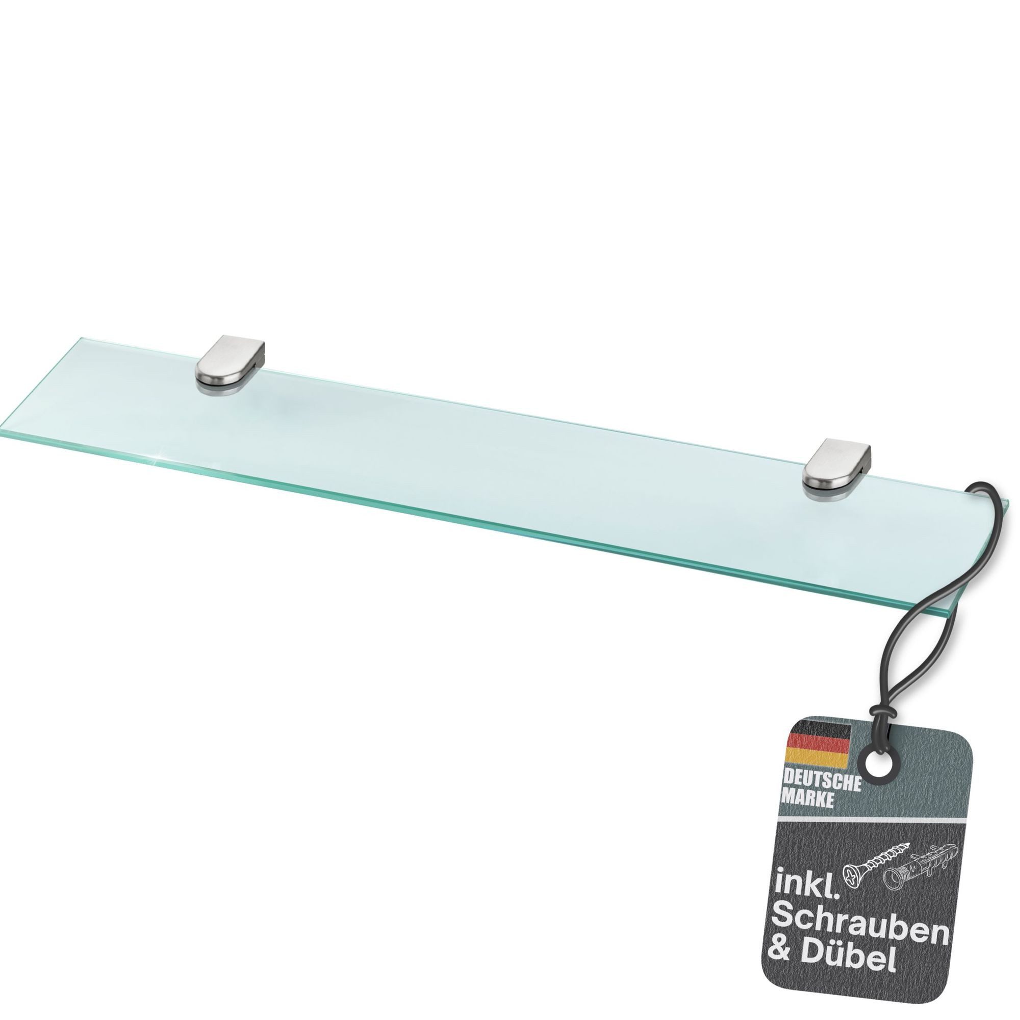 bonsport Badregal Glas Regal, Glasregal klar rechteckig 40 x 10.16 x 0.6 cm